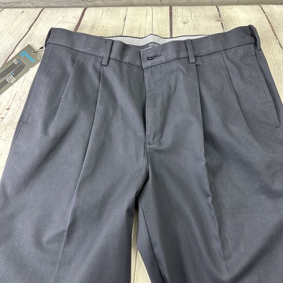 Savane Mens The Ultimate Performance Chino‎ Navy 34W / 29L Pleated Pants NWT - Picture 9 of 10